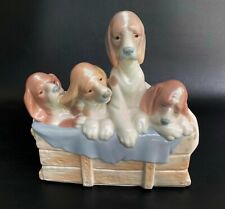 Lladro 1121 PUPS IN BOX dogs, retired 1978 - 9 inch picture