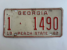 1962 Georgia License Plate Fulton County Ford Chevrolet Impala Dodge Buick Olds picture