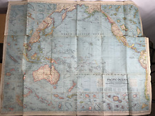 Vintage 1952 National Geographic Map PACIFIC OCEAN Pacific Islands picture