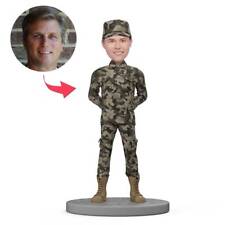 Custom Military Bobblehead With Engraved Text - Army Soldier in Uniform picture