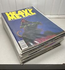 Lot of 18 HEAVY METAL COMICS 70s 80s Vintage  Illustrated Fantasy Magazines Read picture