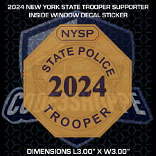 2024 NEW YORK STATE TROOPER NYST PBA STYLE SUPPORTER INSIDE WINDOW DECAL STICKER picture
