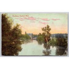Postcard MI Ypsilanti The Huron River picture