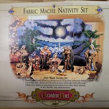Vintage 2001 Grandeur Noel Collector Edition 10 Piece Fabric Mache Nativity Set picture