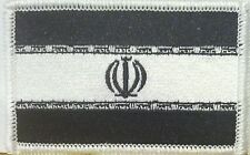 IRAN Flag Patch W/ VELCRO® Brand  Fastener B & W Tactical White Border #22 picture