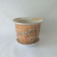 Vintage Royal Satsuma Hand Painted Geisha Planter with Catch Plate Japanese picture