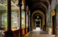 Boston,MA Main Corridor,Public Library Suffolk County Massachusetts Postcard picture