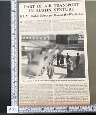Royal Dutch Airlines K.L.M.Austin car travelling round the world press cutting 1 picture