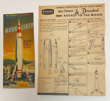 WALT DISNEY STROMBECKER 1958 MOONLINER BOX TOP & RARE ASSEMBY INSTRUTCTIONS picture