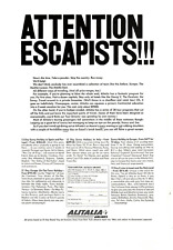 1964 Print Ad  Alitalia Airlines Attention Escapists 38 tour Programs picture