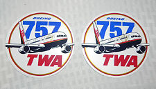 VINTAGE UNUSED TWA  STICKERS BOEING 757 4