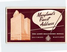 Postcard Lord Baltimore Hotel Maryland's Finest Address Baltimore Maryland USA picture