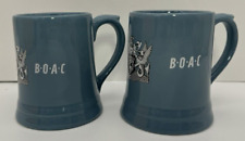 2 BOAC Mugs Cups British Overseas Airways Corporation Wade Regicor England 3.75