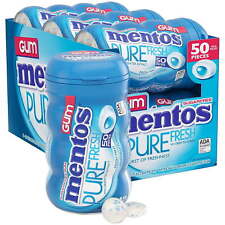 Mentos Gum Sugar-Free Fresh Mint Chewing Gum, 50 Pieces, (6 Bottles of 50). picture