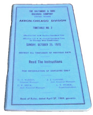 OCTOBER 1970 BALTIMORE & OHIO B&O AKRON CHICAGO DIVISION EMPLOYEE TIMETABLE #2 picture