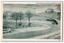 Barnesville Ohio OH Postcard State Route No 8 Leaving Zigzag Road 1931 Vintage picture