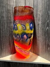 Murano glass vase with melted glass texture on the sides.   Colors are stunning picture