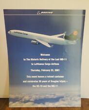 Lufthansa Cargo Airlines Boeing MD11  Ceremony Program 2/22/2001 Aviation 8.5x11 picture