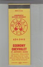 Matchbook Cover Chevrolet Dealer Economy Chevrolet St. Anthony, ID picture