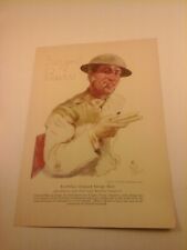 Vtg 1920 WWI ART PRINT of WWI HERO Sgt. George Burr 32nd Div. 107th F.S. Batt. C picture