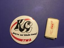 vintage TWA (Trans World Airlines) souvenir Kansas City button and soap bar picture