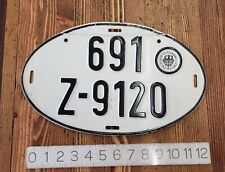 Rare Antique German Oval License Plate 691 Z-9120 Bundesfinanzverw Altung ☆ picture