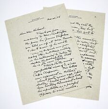 Booth Tarkington Holograph 2 page Letter Hand Written & Signed 1934 SEAWOOD ME picture