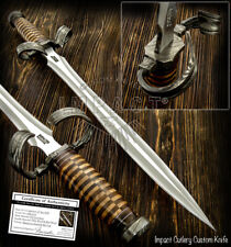  IMPACT CUTLERY RARE CUSTOM D2 LARGE ART DAGGER KNIFE SWORD  DAMASCUS GUARD picture