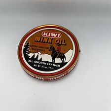 VINTAGE KIWI MINK OIL Silicone & Lanolin All Smooth Leather Tin USA Made picture