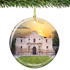 The Alamo Christmas Ornament Porcelain San Antonio Texas Ornament 2.75 Inches picture