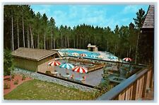 1975 Logan Ohio Postcard Terrace Snack Bar Swimming Pool Hocking Hill Lodge 1975 picture