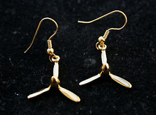 PROPELLER PROP HOOP EARRINGS MADE IN US PIN UP GIFT P51 F8F-2 DC3 C130 CESSNA  picture