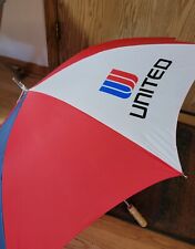 Vintage RARE United Airlines Umbrella Red White Blue Nylon Made In Hong Kong picture
