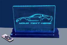C5 Corvette Silhouette LED Edge Lit Sign with your custom text. picture