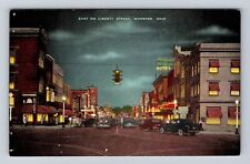 Wooster OH-Ohio, Main Business District, Liberty Street East, Vintage Postcard picture