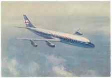 KLM Royal Dutch Airlines Douglas DC8 Airplane Vintage Victor J Trip Old Postcard picture