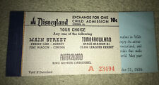 1955 DISNEYLAND EXTREMELY RARE 2 UNUSED EARLY PROTOTYPE CHILD A TICKETS picture
