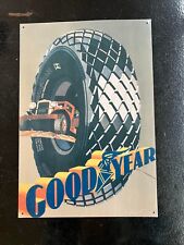 Vintage Good Year Tire Tin Sign All Weather Tires Heavy Duty Tires picture