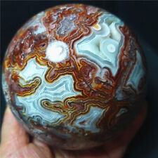 TOP 1575G Natural Polished Mexico Banded Agate Crystal Sphere Ball Healing A3929 picture