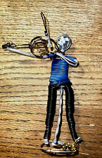 VINTAGE VIOLIN PLAYER ALUMINUN Wire Metal Sculpture. Figurine. Art.   7