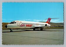 Aviation Airplane Postcard Air West Airlines Douglas DC-9 AM3 picture