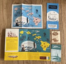 1955 TPA Aloha Airlines DC-3 Hawaii Flight Packet Safety Card Timetable Map picture