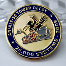 RAYTHEON USN USAF Challenge Coin AN/ALE-50 TOWED DECOY 2009 Gold/Enamel 1.75