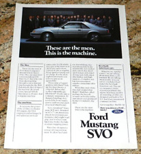 1984 Ford Mustang SVO Original Magazine Advertisement Small Poster picture
