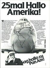 1980 PAN AM BOEING 747 PILOT ad American World Airways airlines advert HELLO USA picture