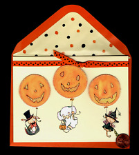 HTF PAPYRUS HALLOWEEN Costume Cat ELEPHANT Rabbit - GLITTERED - Greeting Card picture
