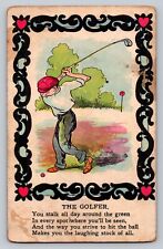 c1910 Vinegar Valentine The Golfer   Limerick Comic P753 picture