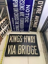 1948 NY NYC BMT SUBWAY ROLL SIGN KINGS HIGHWAY VIA BRIDGE BROWNSVILLE BROOKLYN picture