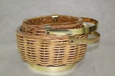 NoS-2 Woven Metal Handle Basket -Teleflora Gift Boho 3.5in-Tall Planter Decor picture
