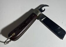 VTG Hawk Bill Folding Pocket Knife Revere USA Stainless Steel Bottle Wine Tool picture